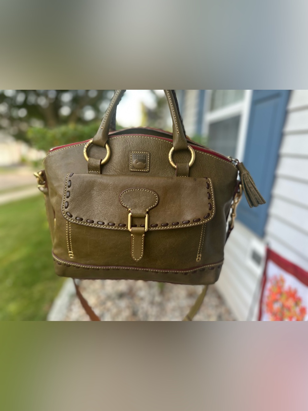Dooney & Bourke Green Florentine Leather Satchel